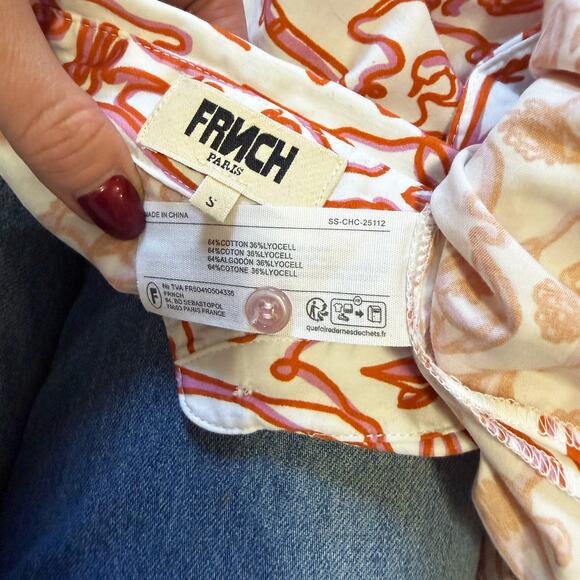 FRNCH Poeiti Button Front Dress Size Small - Picture 4 of 5